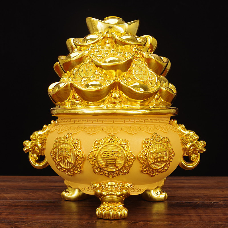 招财进宝聚宝盆摆件聚财客厅轻奢入户玄关店铺收银台前台开业礼物,淘宝优惠券,粉丝福利购,淘宝优惠卷