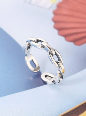 小众银饰925纯银戒指男女款潮简约指环食指学生创意泰银韩版ins银