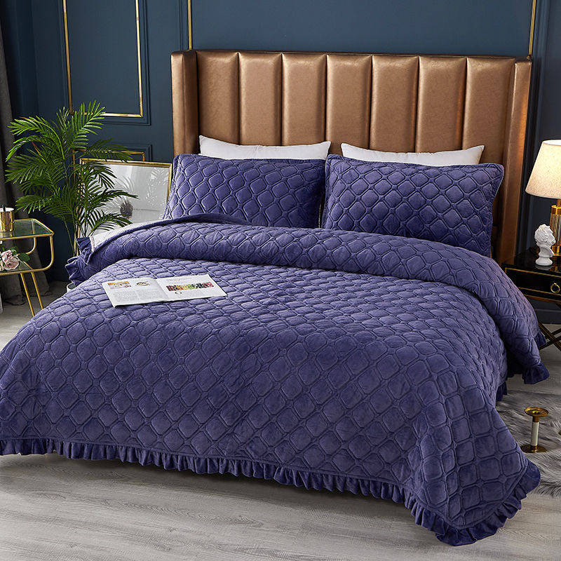 水晶绒床盖双面两用单件榻榻米牛奶绒床盖防滑夹棉加厚三件套床单,淘宝优惠券,粉丝福利购,淘宝优惠卷