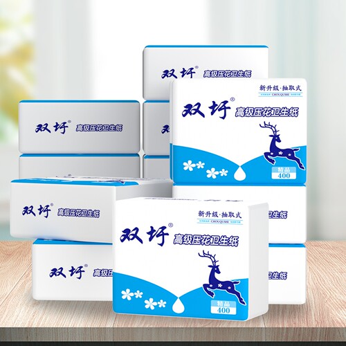 平板卫生纸方块厕纸家用草纸实惠装压花卫生纸家庭装20包整箱包邮 - 图2
