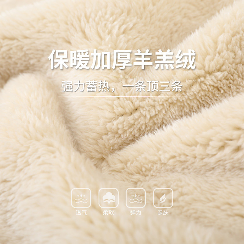 圆领羊羔绒厚棉男爸爸冬装中年加绒加厚打底外套超厚冬季长袖T恤