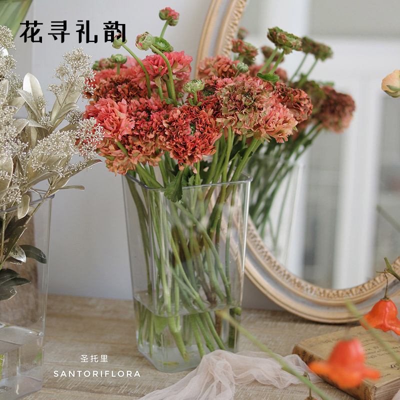 亚克力醒花桶深水家用花店专用透明塑料鲜花养花筒插花桶大号花瓶