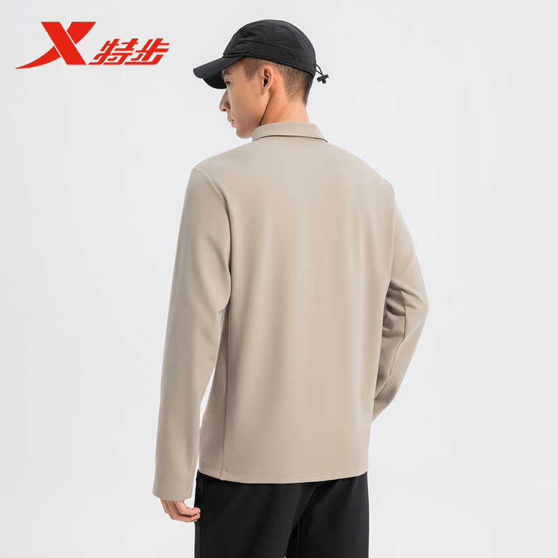 特步运动T恤长袖针织衫男2025春季新款百搭保暖卫衣975129030109,淘宝优惠券,粉丝福利购,淘宝优惠卷