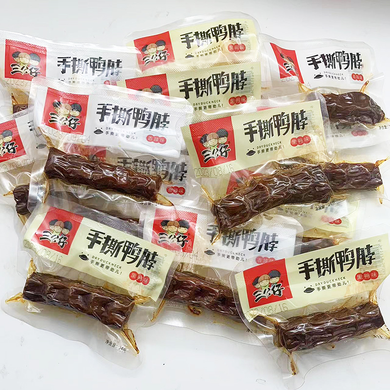 三公仔手撕鸭脖24g*20小包整盒风干麻辣香辣休闲零食小吃湖南特产-图0