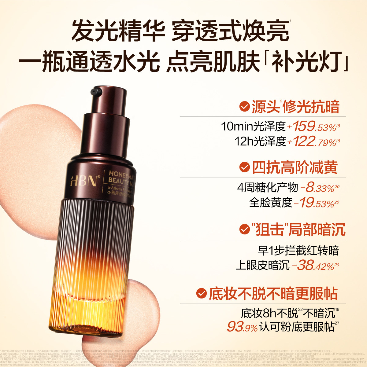 【新年礼物】HBN发光精华α-熊果苷早C晚A液态精华液御氧减黄提亮,淘宝优惠券,粉丝福利购,淘宝优惠卷