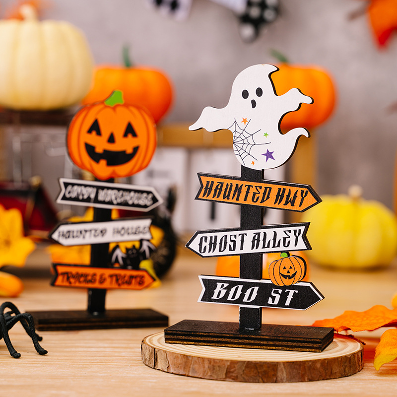 Halloween pumpkin letter wooden ornament万圣节南瓜字母摆件 - 图2