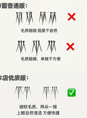 5mm短短款免胶小火苗下睫毛