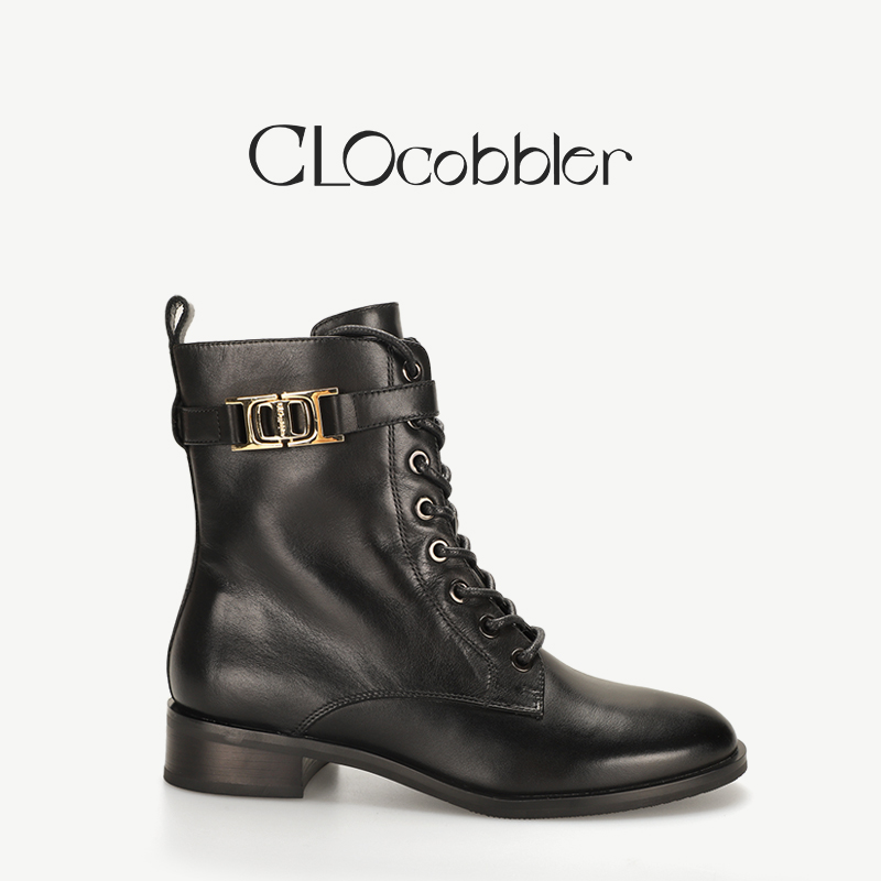 CLOcobbler2021年秋季上新时尚真皮靴休闲马丁女靴CHF2D210068-01 - 图0