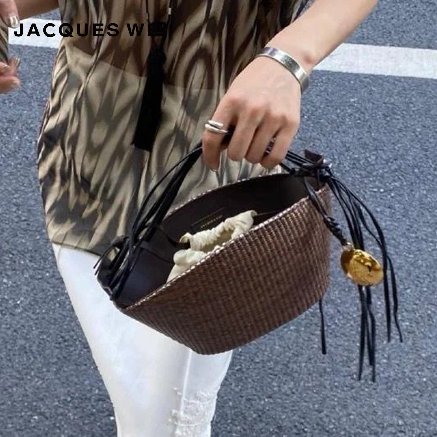 JACQUES WEI 2025新款翡冷翠小拎包化妆包女士精致高端草编手拿包,淘宝优惠券,粉丝福利购,淘宝优惠卷