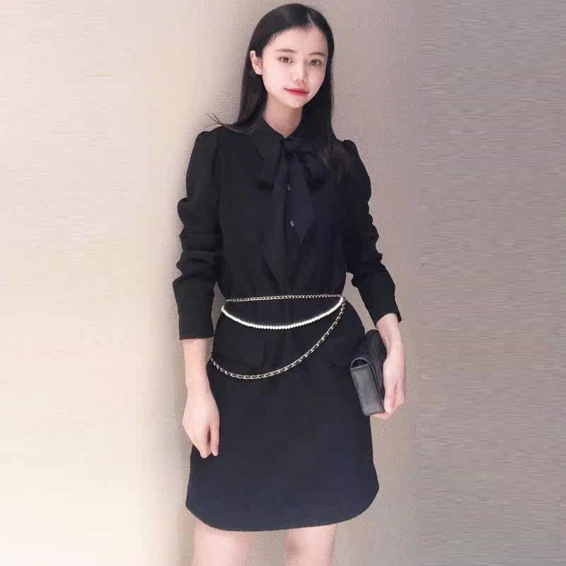 阿玛施旗舰店官网羊毛拼接连衣裙 简妍芙连衣裙