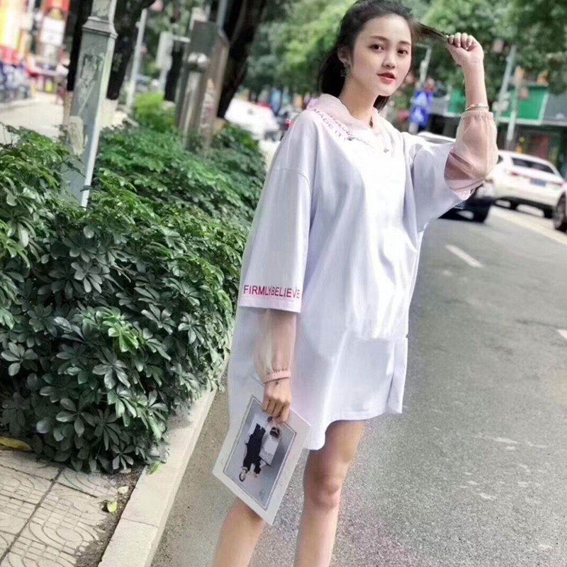 阿玛施旗舰店2020新款字母刺绣t恤 简妍芙T恤