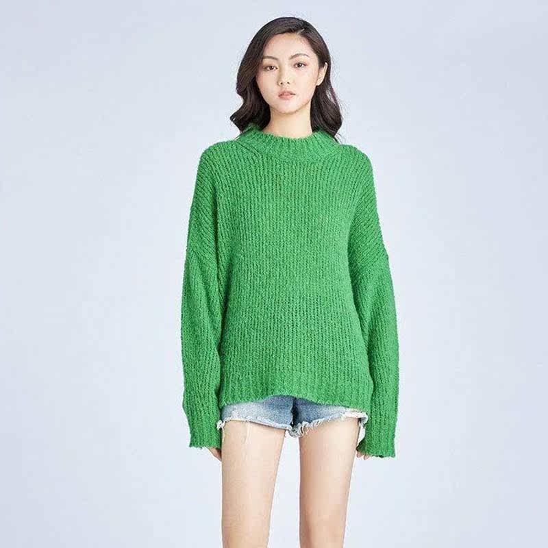 阿玛施旗舰店官网正品宽松针织衫 简妍芙毛针织衫