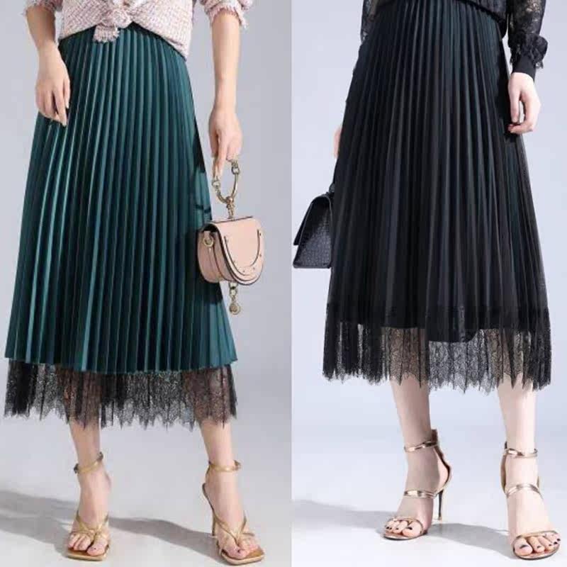 阿玛施旗舰店2020秋新款高腰百褶裙 简妍芙半身裙