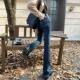 Jeans bootcut ແບບໃຫມ່ຂອງແມ່ຍິງສໍາລັບ petites