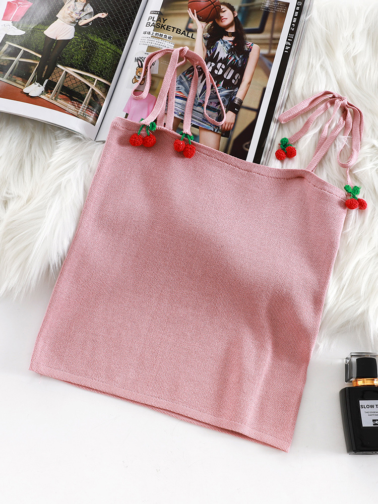 港味小樱桃针织吊带外穿夏季小衫 秀依媚族背心吊带