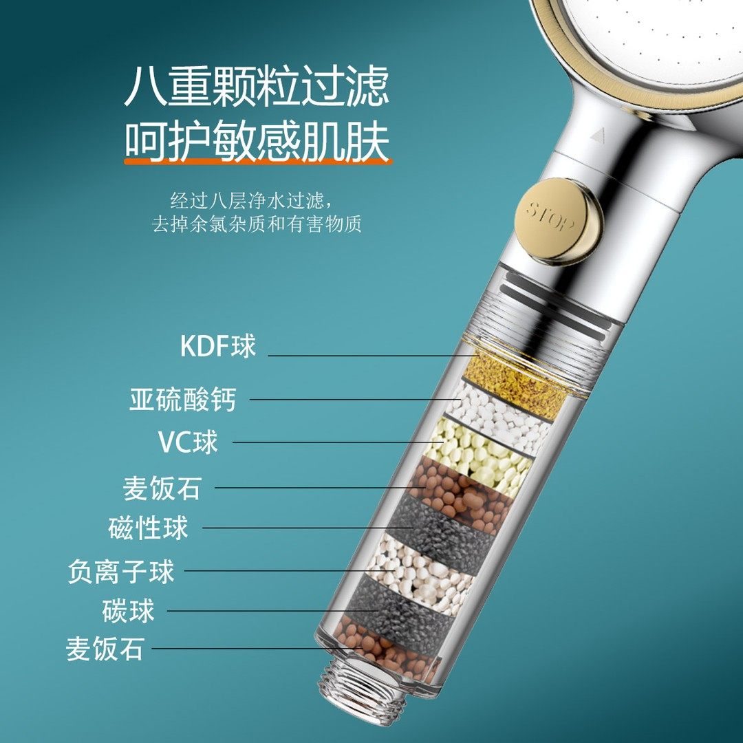 【新品上新】得尔美空气增压四项出水过滤花洒ABS淋浴拨浪鼓套装,淘宝优惠券,粉丝福利购,淘宝优惠卷