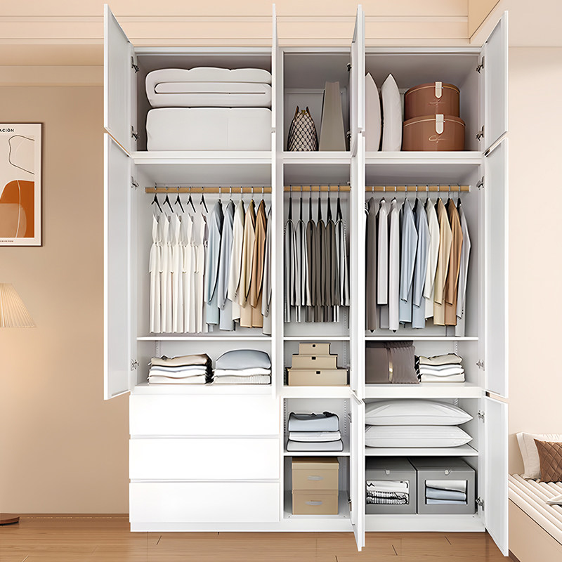 家用卧室2.6米组合衣柜无甲醛大容量带抽屉钢制储物柜出租房衣橱,淘宝优惠券,粉丝福利购,淘宝优惠卷