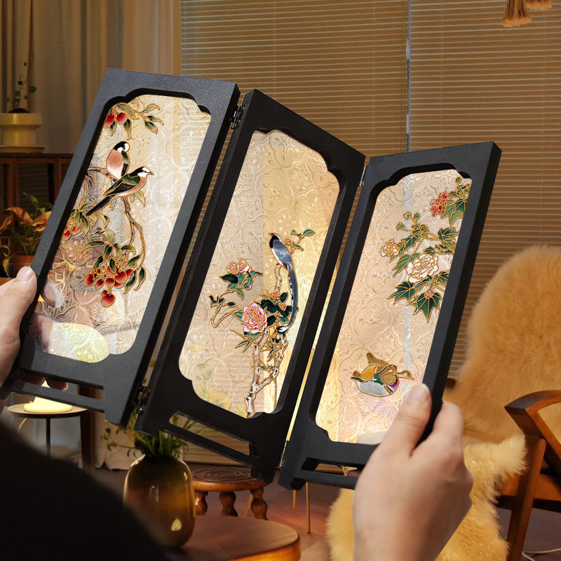 中古风客厅桌面屏风摆件创意边柜茶台装饰喜上眉梢生日礼物摆画,淘宝优惠券,粉丝福利购,淘宝优惠卷