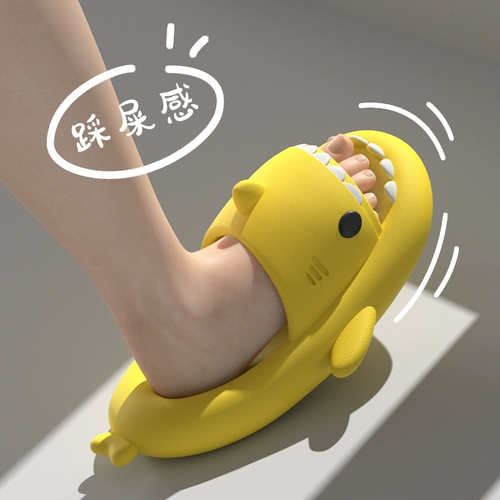 Акула, летние тапочки, нескользящая обувь, слайдеры для ванны для влюбленных на платформе