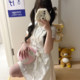 Mo Qiu Chun Ri Sakura POLO collar dress ຍາວກາງສໍາລັບແມ່ຍິງ