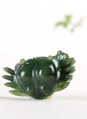 和田玉碧玉螃蟹手把件男款女款