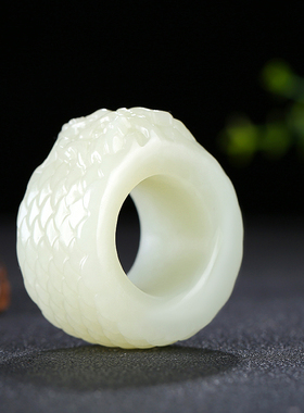 扳指新疆和田玉戒指指环白玉