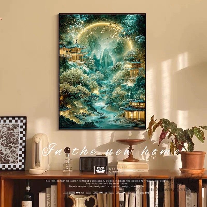 高级感十字绣2025新款满绣国风山水图自己绣diy自制刺绣钻石贴画,淘宝优惠券,粉丝福利购,淘宝优惠卷