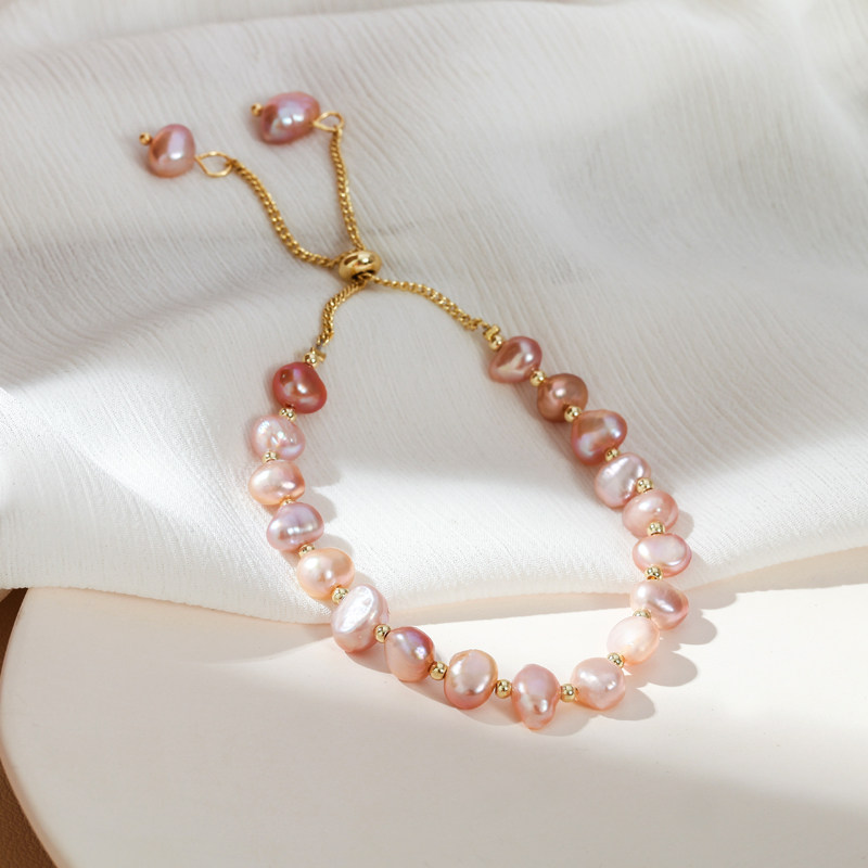 巴洛克天然淡水珍珠ins小众女手镯 简璨手链