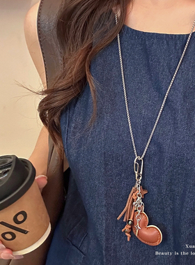 复古爱心星星长款项链配饰