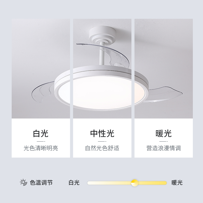 至御隐形风扇灯2024新款全光谱护眼吊扇灯吸顶客厅餐厅卧室静音 - 图1