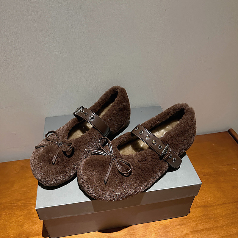 【花花推荐】TS一脚蹬加绒加厚毛毛保暖时尚单鞋女MTB57865B-X,淘宝优惠券,粉丝福利购,淘宝优惠卷