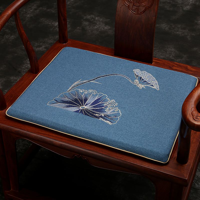 新中式座椅垫红木椅子沙发坐垫实木太师圈椅餐椅官帽茶桌椅垫定制