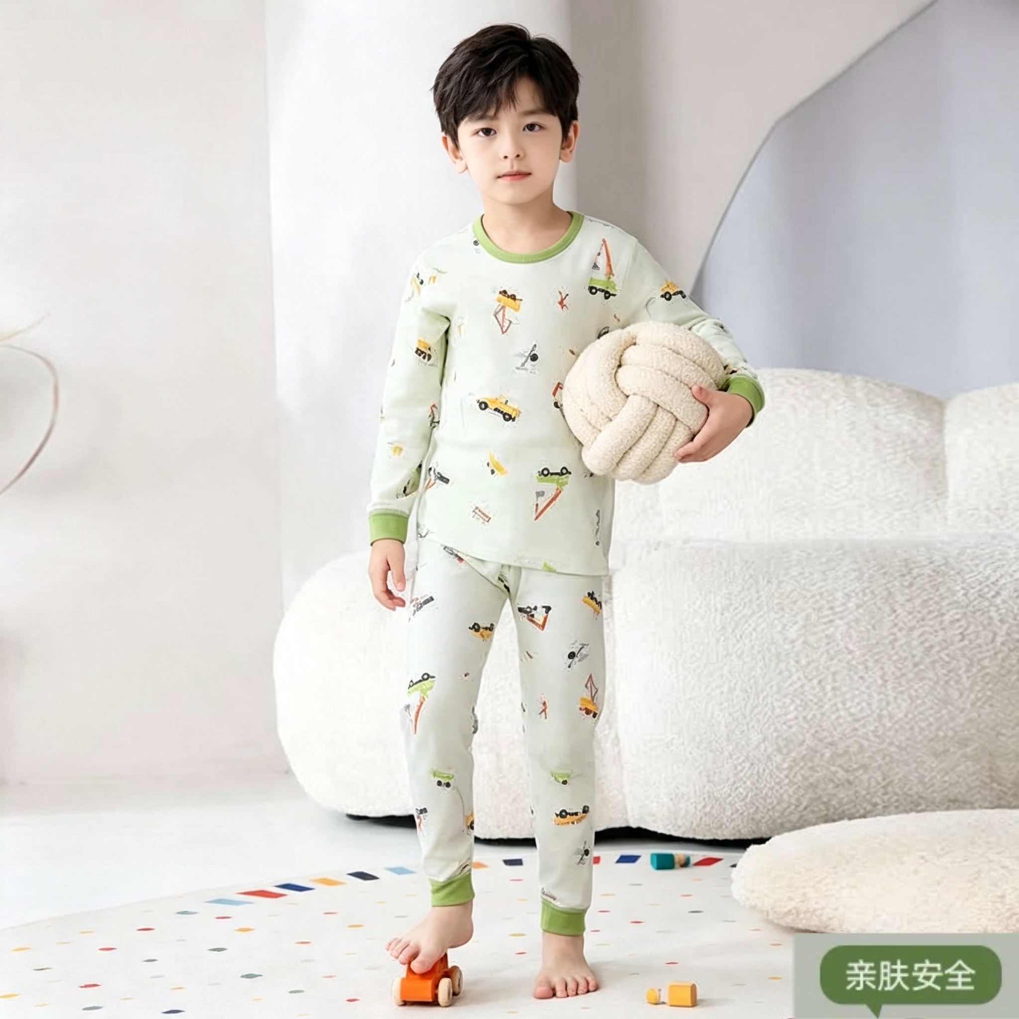 A类儿童纯棉保暖套装家居服