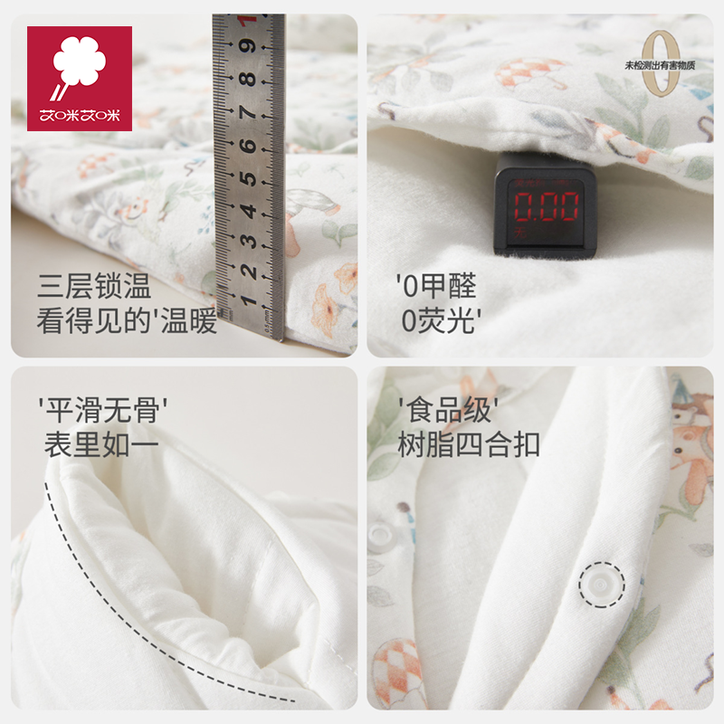 婴儿连体衣纯棉a类120g夹棉保暖冬季宝宝衣服无骨哈衣新生儿爬服