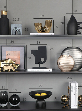 现代简约家居几何艺术花瓶装饰品售楼处书房客厅玄关酒柜桌面摆设