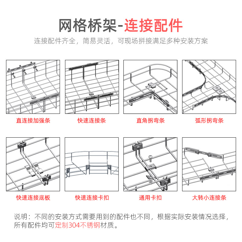 不锈钢网格桥架304机械厂设备间弱网状桥架厂房设备布线槽综合布线316网状线槽啤酒厂食品厂防尘桥架