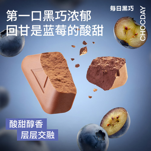 【新婚礼物】每日黑巧状态感超鲜蓝莓鲜萃黑巧克力喜糖零食花青素 - 图1