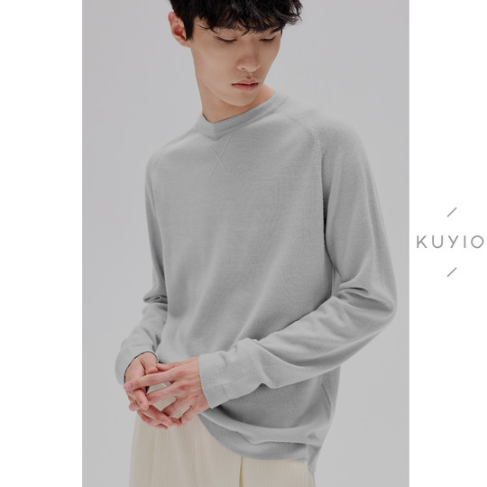 100 count superfine wool plain knitted bottoming shirt