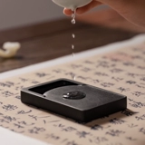 张小凤 Одиночная ее чернильная камня, оригинальный камень из чернильного камня Anhui, рисунок золотой звезды, прекрасное высококачественное исследование, четыре сокровища, чернильные полоски, тонкая резьба вручную и полировку естественного небольшого обычного чернильного камня, портативный подарок