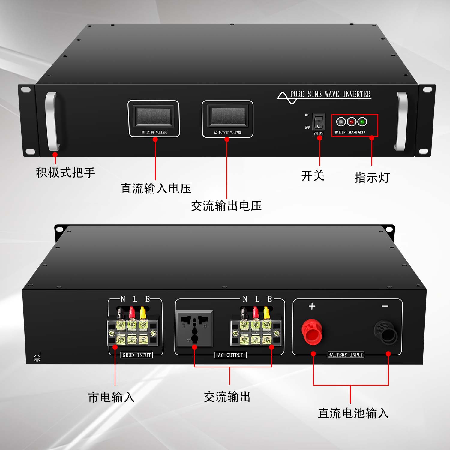 1000VA2000VA3000VA4000VA机架式通信逆变器DC48VDC220V转AC220V - 图0