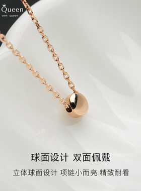 钛钢金色甜美小金豆新款潮项链