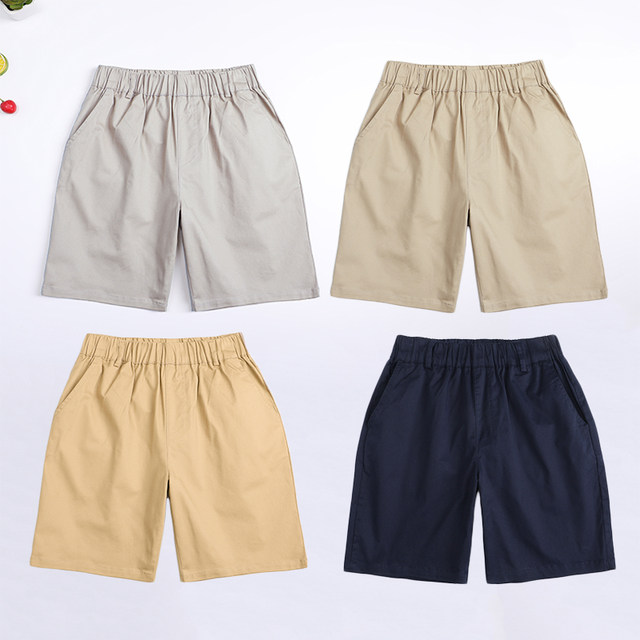 Fat boys and girls summer thin khaki school uniform pants