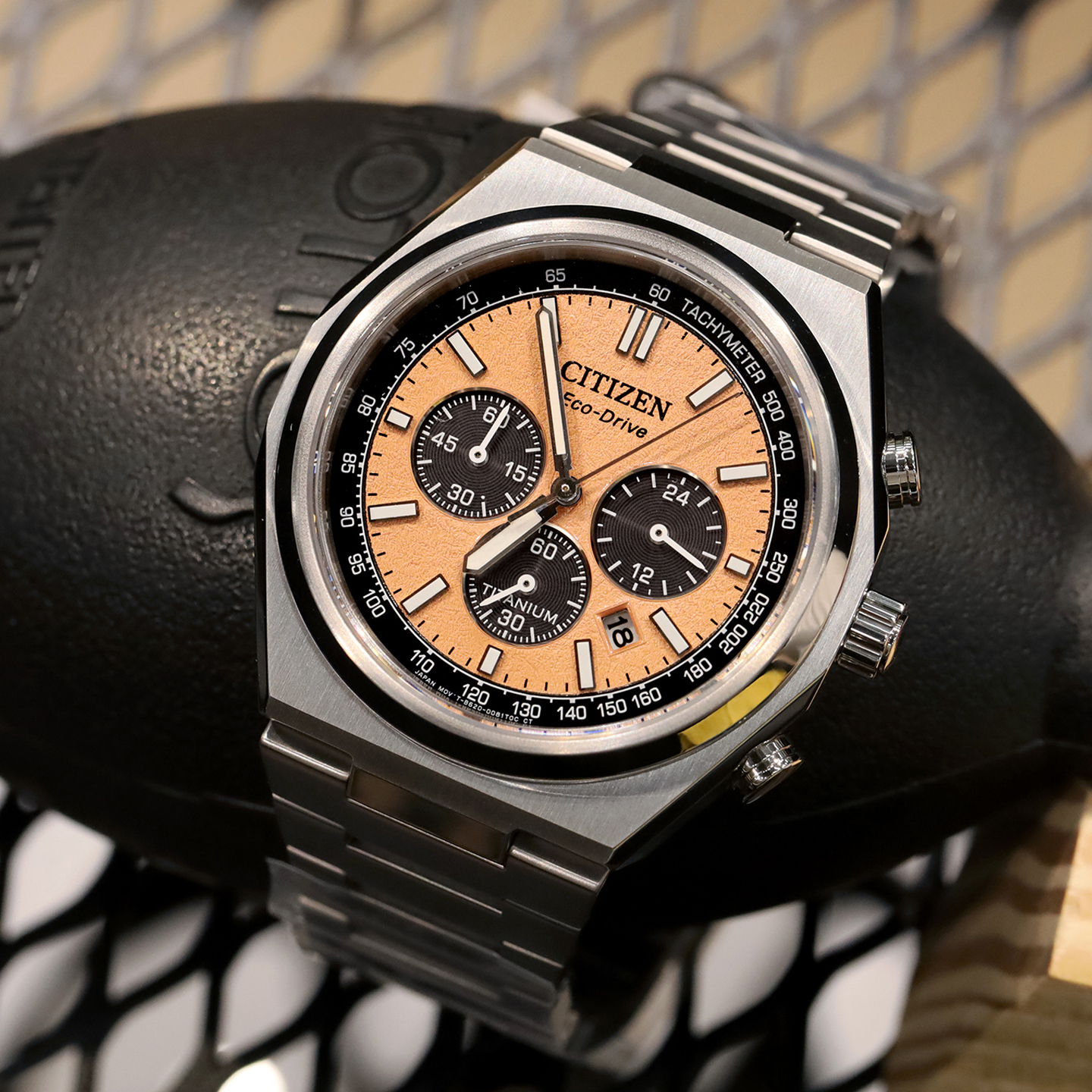 CITIZEN西铁城手表光动能舒博钛合金商务三眼时尚男表情人节礼物 - 图1