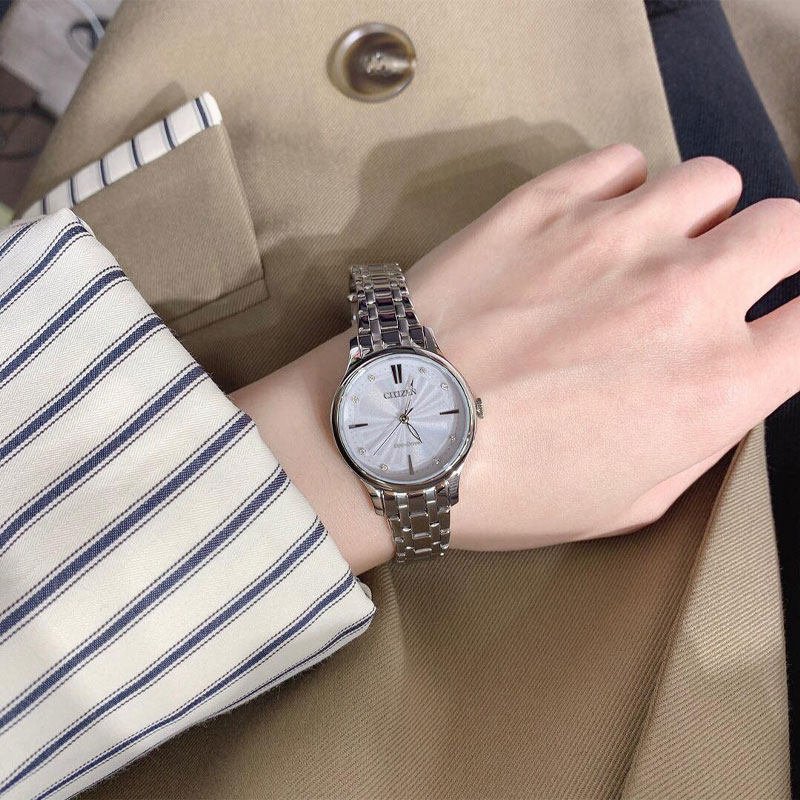 西铁城日韩光动能贝母盘简约女表 天赋时手表海外日韩腕表