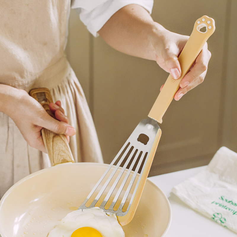 树可可小熊煎铲煎鱼铲夹不锈钢蝴蝶铲子锅铲煎饼牛排斜口翻面扒铲 - 图3