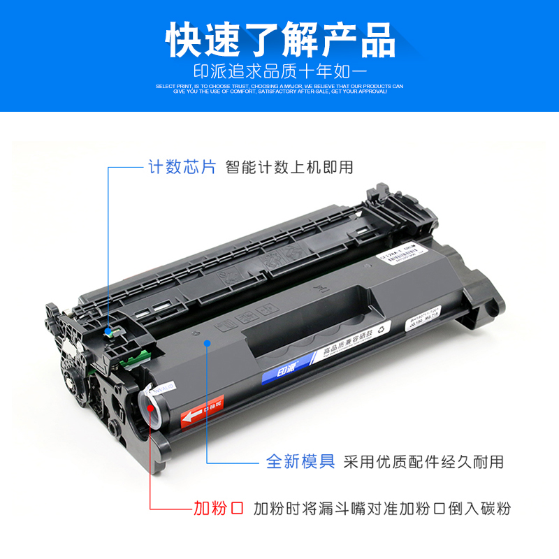 印派适用惠普M403d硒鼓CF228A M403dn墨盒 28a M427dw M427fdw易加粉M403dw M403n M427fdn打印机硒鼓hp403d - 图1