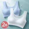 Summer ice silk traceless beauty vest style no steel ring sports sleeping ladies underwear for women thin gathering bra