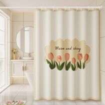 Bath-curtain waterproof and mildew-proof suit free of punch toilet partition dry and wet separation shower curtain bathroom upscale waterproof cloth