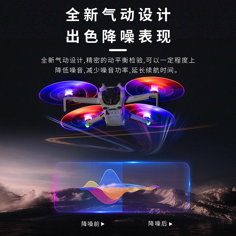 适用DJI大疆Mini4Pro发光桨叶迷你3Pro夜航灯螺旋桨无人机御配件 - 图2