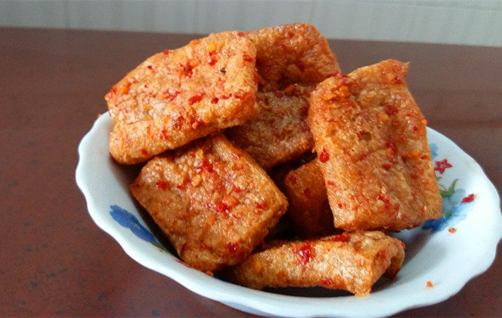 湖南永州道州道县宁远土特产农家自制炸扁豆腐香辣下饭菜250克